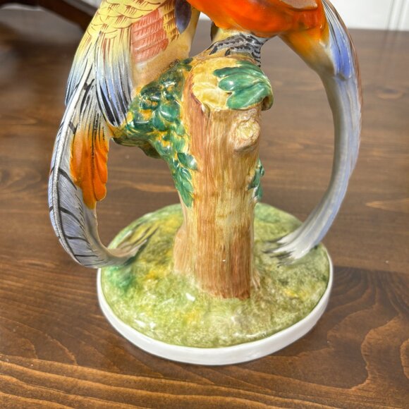 Vintage Pheasant Figurine Ugo Zaccagnini Italian Porcelain Pheasants - Picture 11 of 15